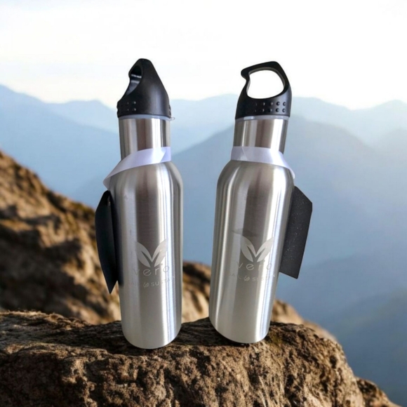 Set of 2 Stainless Steel 24 Oz Vero Wide Mouth Water Bottles - Picture 1 of 4